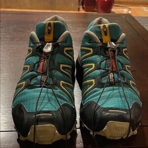 Salomon Teal and Yellow Athletic Shoes